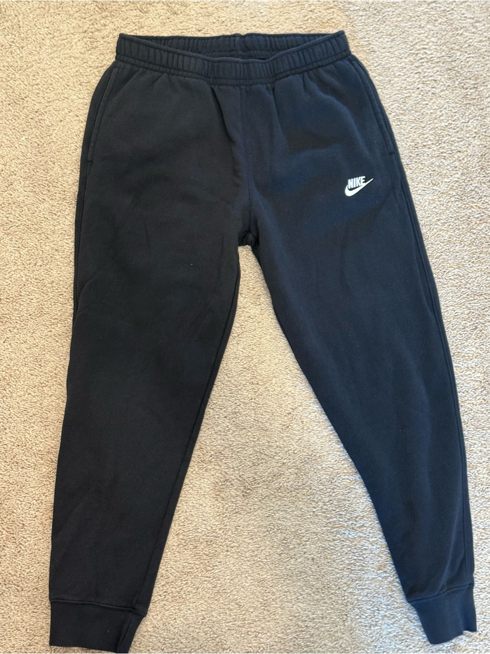 Nike Black Jogger Sweatpants with White Swoosh